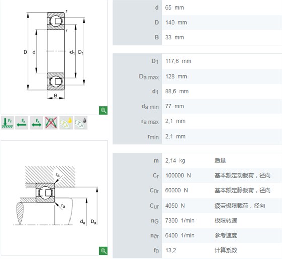 6313軸承數(shù)據(jù)