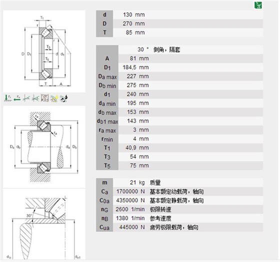 推力調(diào)心滾子軸承29426-E1型號描述