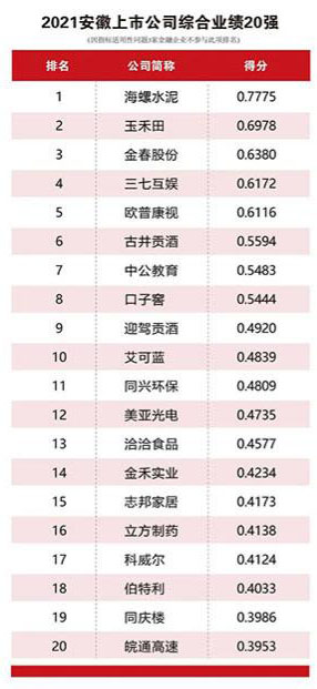 綜合業(yè)績(jī)20強(qiáng)