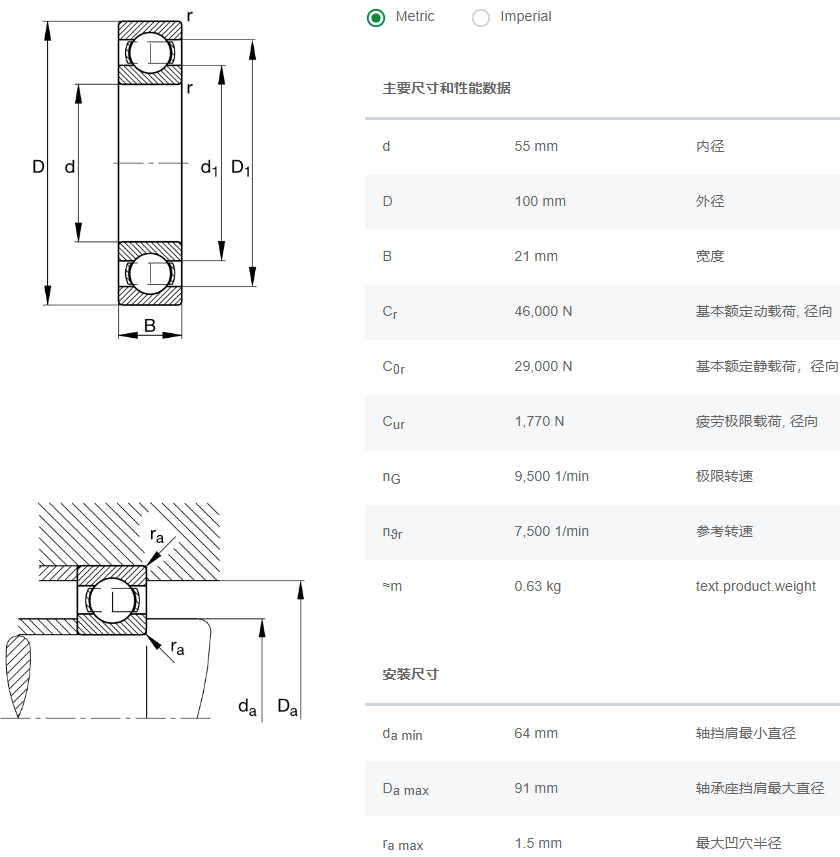 6211軸承數(shù)據(jù)