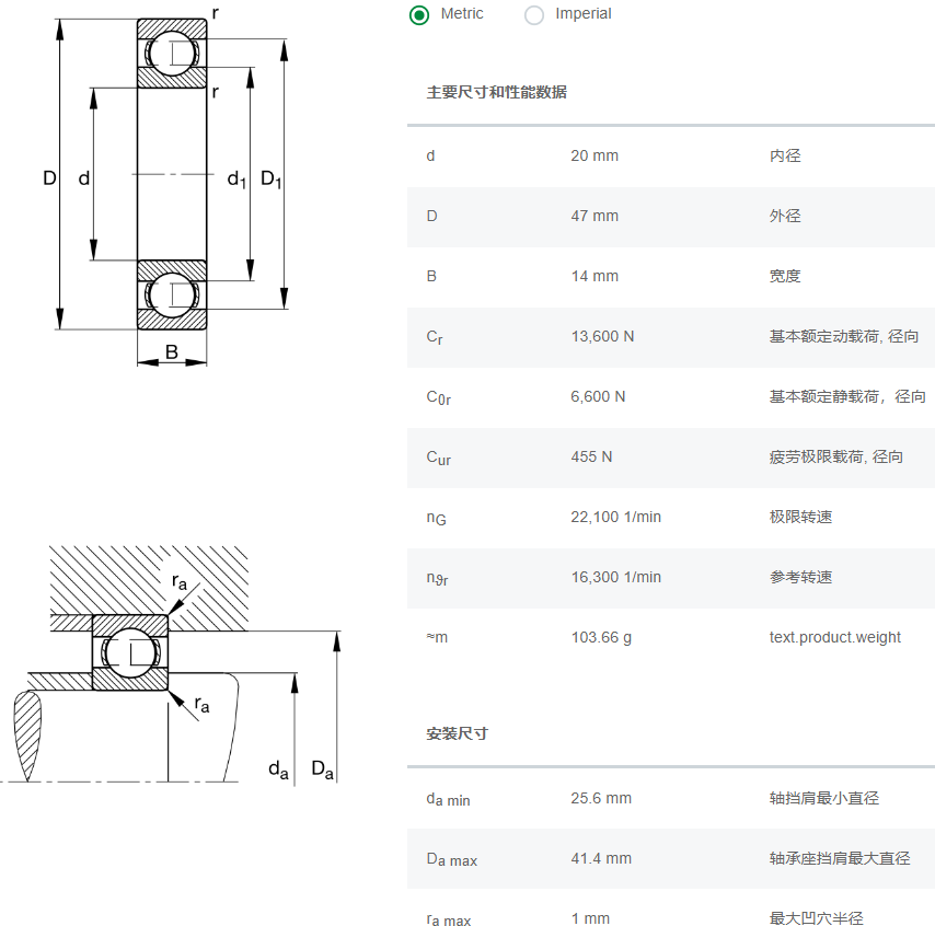 FAG深溝球軸承6204