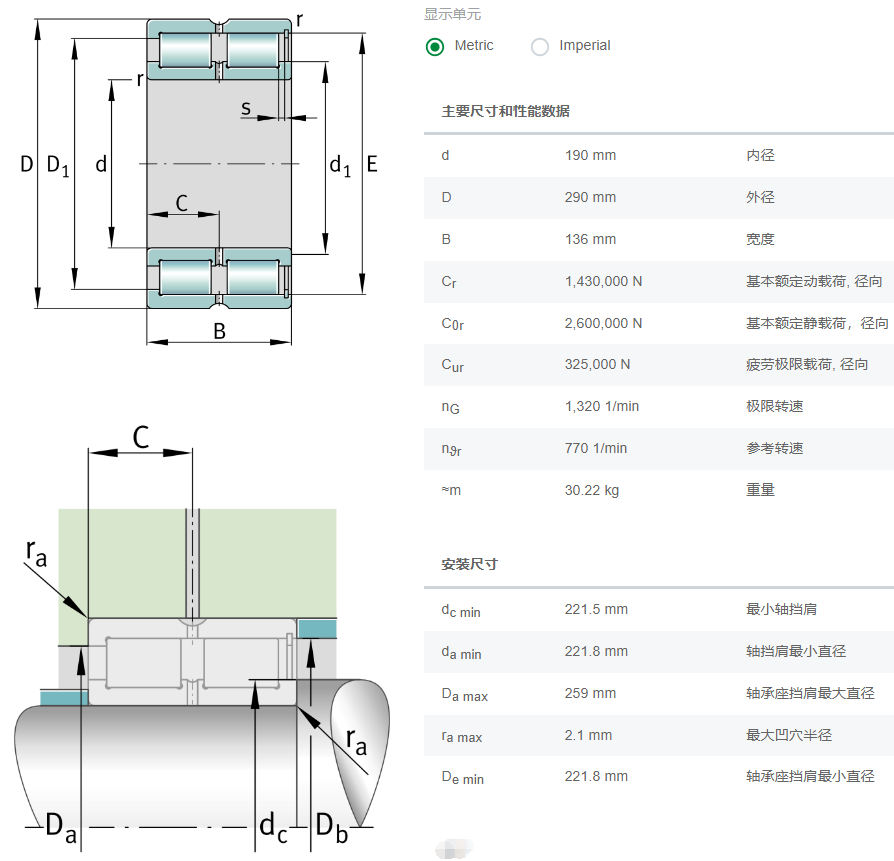 SL185038-TB-C3軸承數(shù)據(jù)