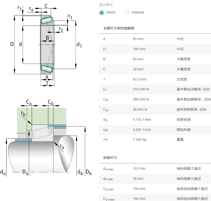 32317-XL軸承數據